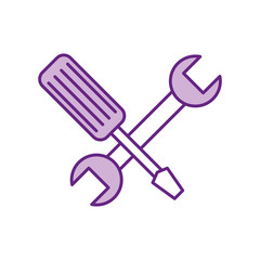 wrench and screwdriver isolated icon vector illustration design