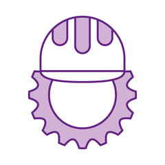 gear machine with helmet vector illustration design