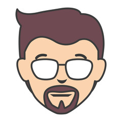 young man head avatar character