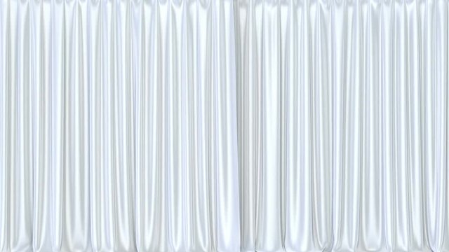 White stage curtain 3D animation with alpha mask