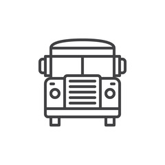 School bus line icon, outline vector sign, linear style pictogram isolated on white. Symbol, logo illustration. Editable stroke. Pixel perfect vector graphics