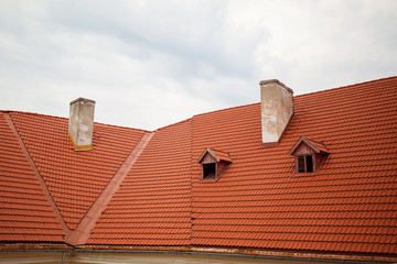 Old rustic roof on the old building