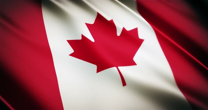 Canada realistic national flag seamless looping waving animation