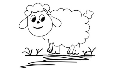 Sheep of  Eid Al Adha - Translation : Sacrifice Feast - Vector- Eps10