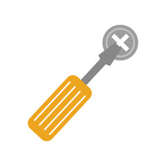 screwdriver tool with screw vector illustration design