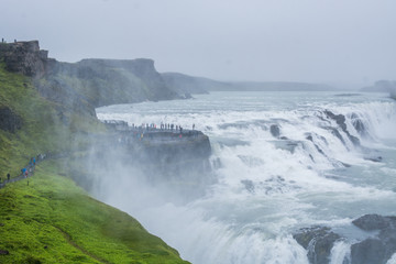 Gullfoss waterfall located in the canyon of Hvita river, Iceland