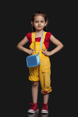 Obraz premium Portrait of girl over black background 