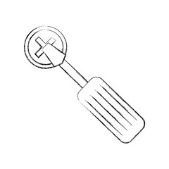 screwdriver tool with screw vector illustration design