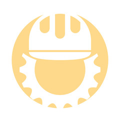 gear machine with helmet vector illustration design