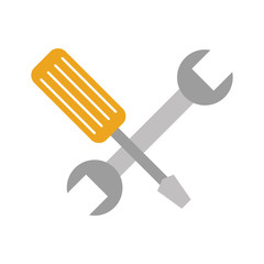 wrench and screwdriver isolated icon vector illustration design