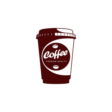 Vector Disposable papper cup of Coffee .coffee concept flat icon. line icon illustration isolated on a white background.