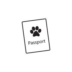 Pet passport, formal document, certificate for dog, cat, transportation, sketch vector illustration isolated on white background. Pet passport as small booklet with print on cover