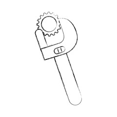wrench tool with nut vector illustration design