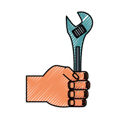 Plumbing wrench isolated