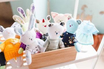 Cute toys for children, bear doll at the shop