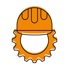 gear machine with helmet vector illustration design