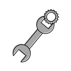 wrench tool with nut vector illustration design