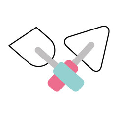 cross spatulas of construction icon vector illustration design