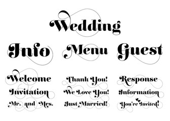 Wedding Invitation Wording. Vector Calligraphy with Swash.