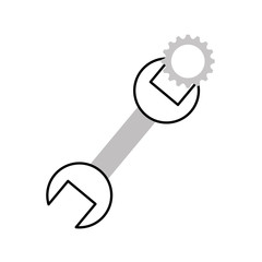wrench tool with nut vector illustration design