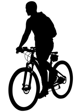 Sport people whit bike on white background