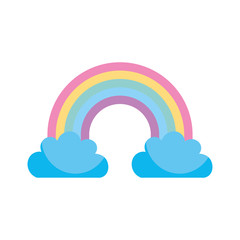 Beautiful fantasy cloud with rainbows vector illustration design