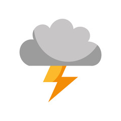 cloud with thunder ray isolated icon vector illustration design
