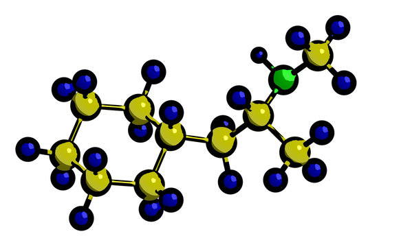 Propylhexedrine (Benzedrex, Obesin) - Molecular Structure