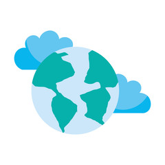 Beautiful fantasy cloud with world planet vector illustration design