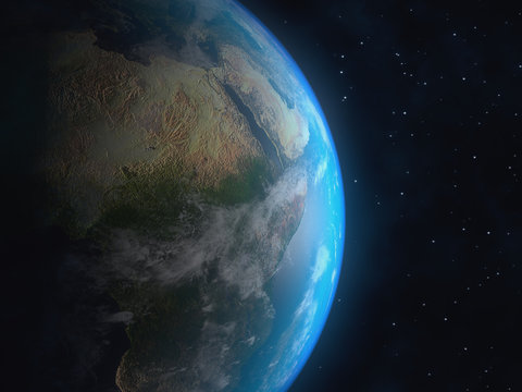 Realistic 3D Earth globe. Elements of this image furnished by NASA
