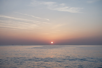 Sunrise in black Sea with beautiful sky
