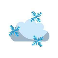 Beautiful fantasy cloud with snowflakes vector illustration design