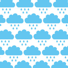 Beautiful fantasy cloud with rain drops pattern background vector illustration design