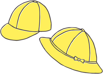 小学生の黄色い通学帽子