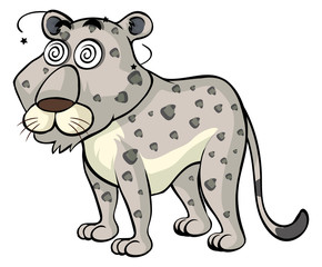 Dizzy cheetah on white background
