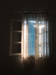 Window in a dark room