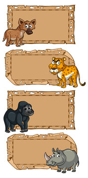 Banner template with wild animals