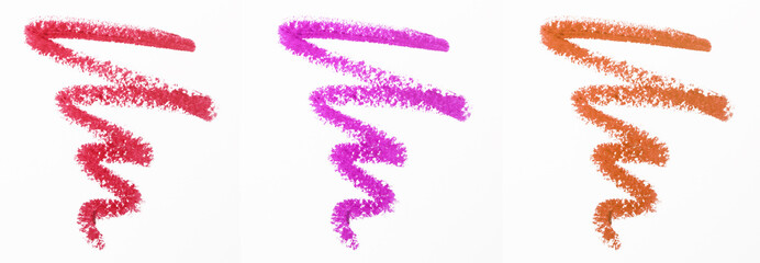Lipstick strokes on white background © triocean