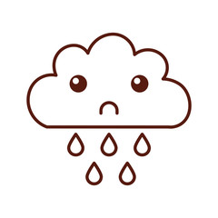 Beautiful fantasy cloud with rain drops kawaii character vector illustration design
