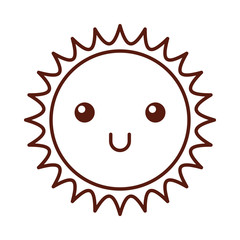 cute sun kawaii character vector illustration design
