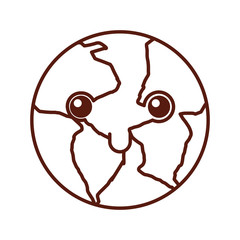 world planet earth kawaii character vector illustration design