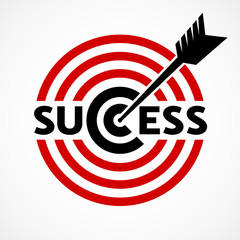 Success concept with target and arrow
