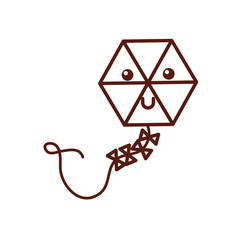 beautiful kite flying kawaii character vector illustration design