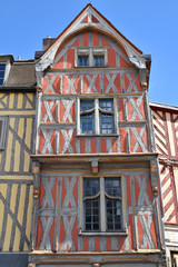 Maisons à pans de bois à Auxerre en Bourgogne, France