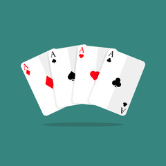 Four aces playing cards