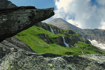 Waterfall on the Alps, Austria.
