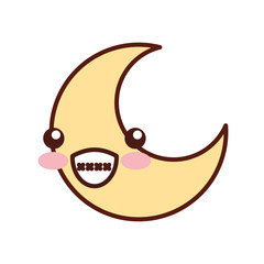 cute moon kawaii character vector illustration design
