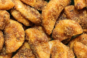Sharkara Varetti - Jaggery coated  Plantain chips served during Kerala Onam feast