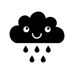 Beautiful fantasy cloud with rain drops kawaii character vector illustration design