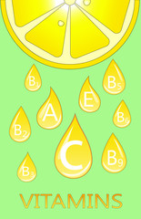 the vitamins in lemon. infographics, healthy food. vector illustration
